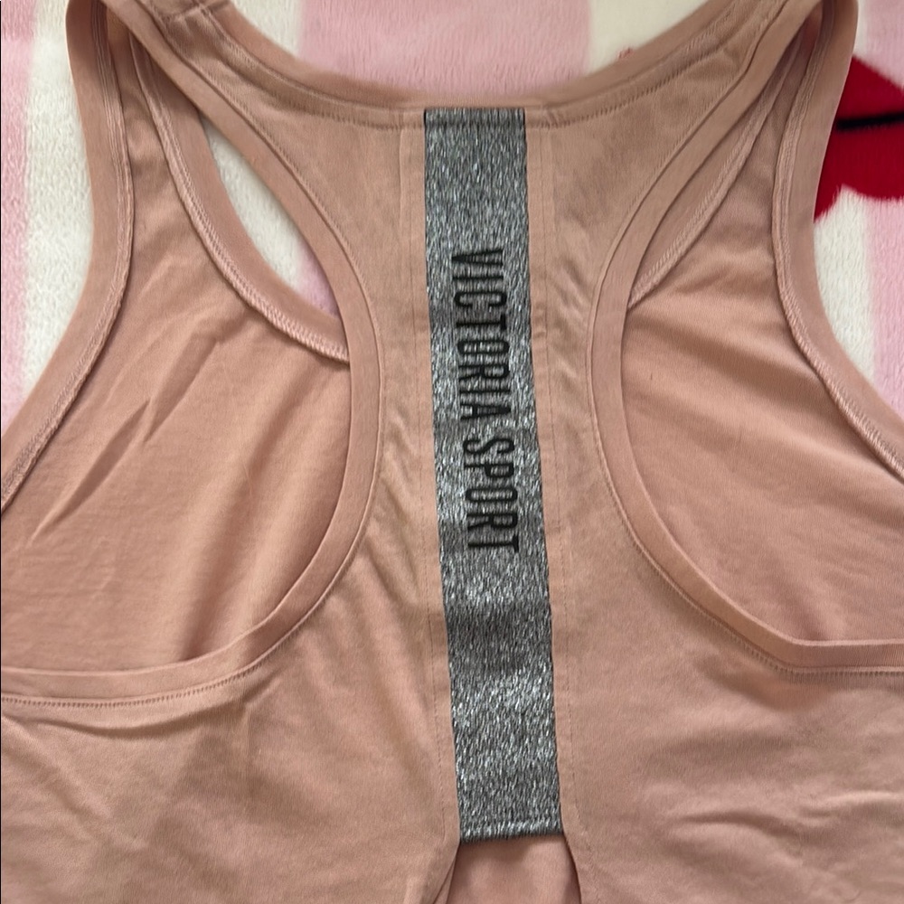 Victoria’s Secret Sport Soft Pink Tie Front Sleeveless Tank Top - Picture 2 of 8